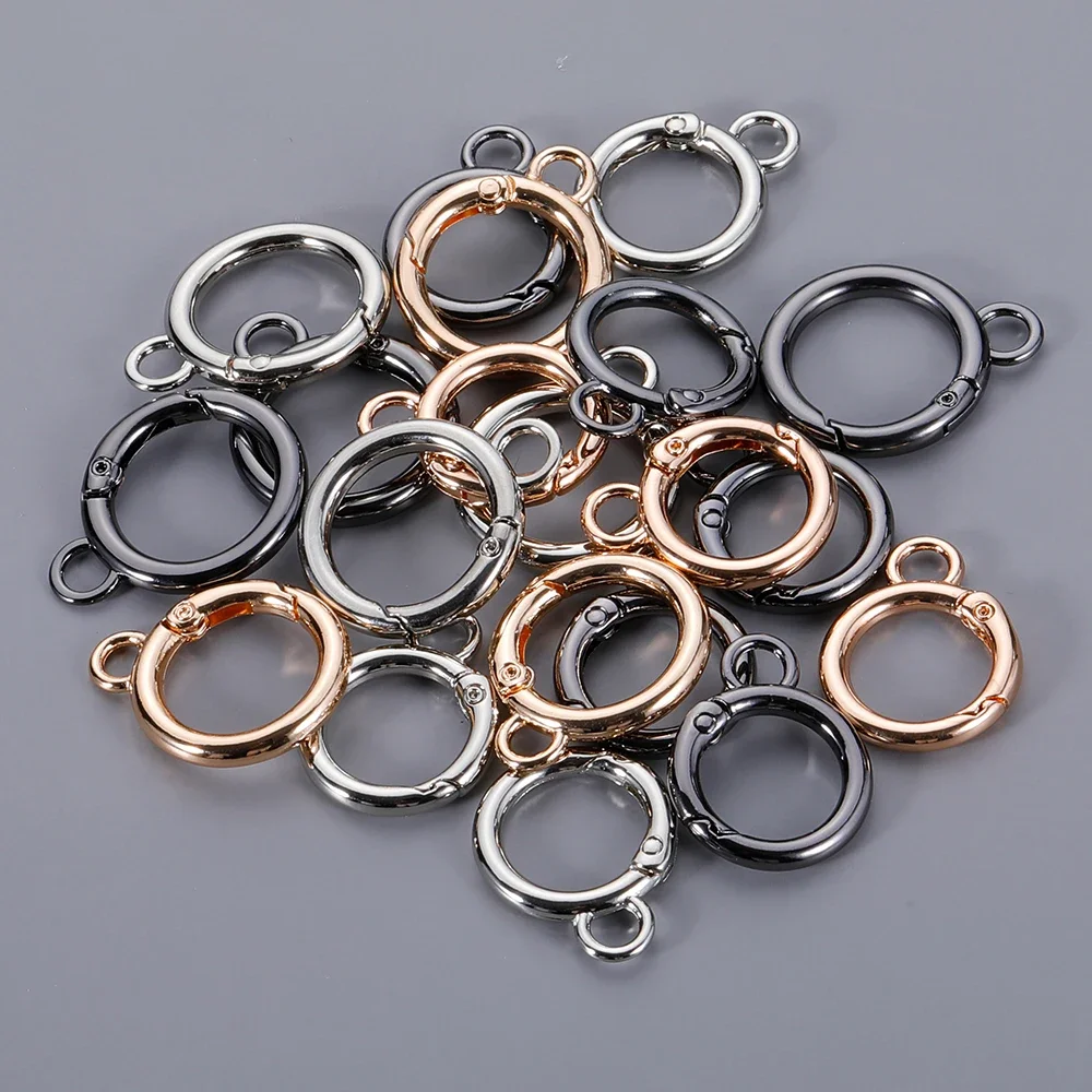 100 pz 16mm/19mm metallo O Ring chiusure a molla con ganci portachiavi clip per borsa connettore per portachiavi fai da te accessori per la