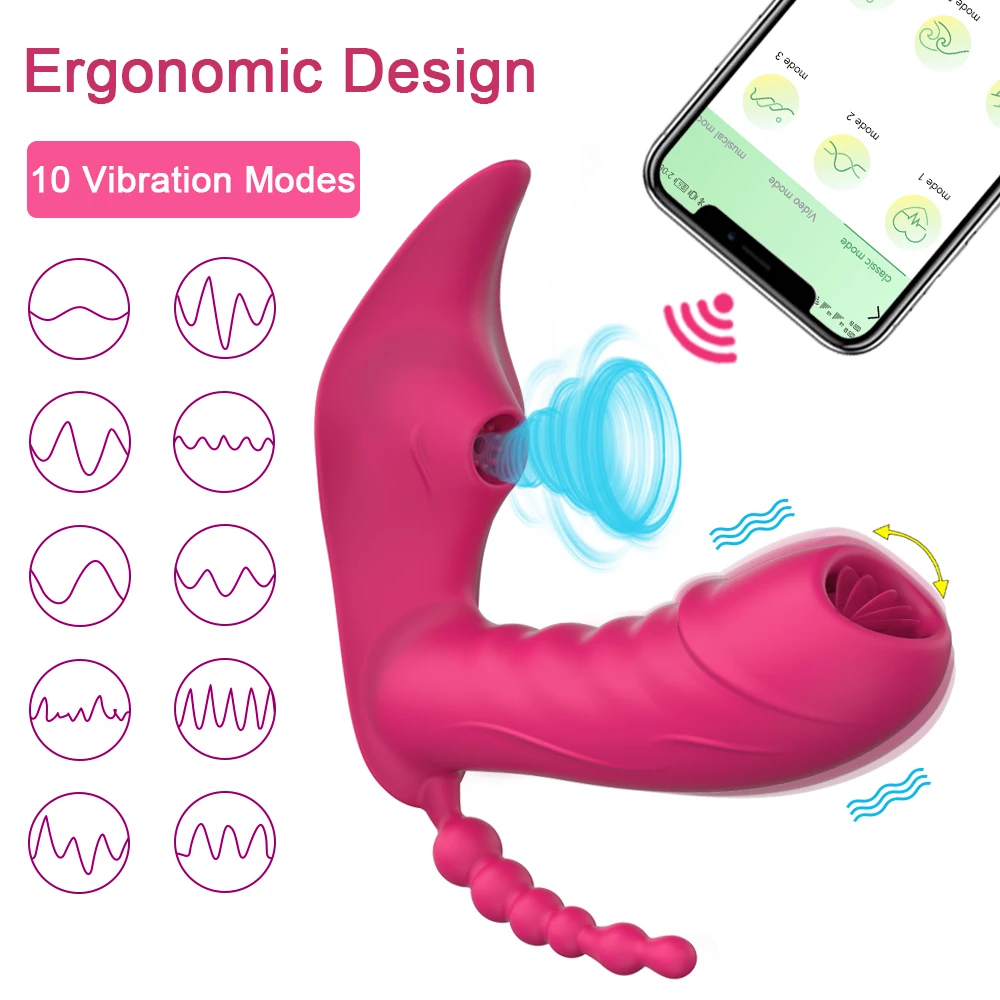 Wireless Remote Control Clit Sucker Vibrator Female 3 in 1 APP Clitoris Stimulator Vibrating Dildo Sex Toys for Women Couples 18