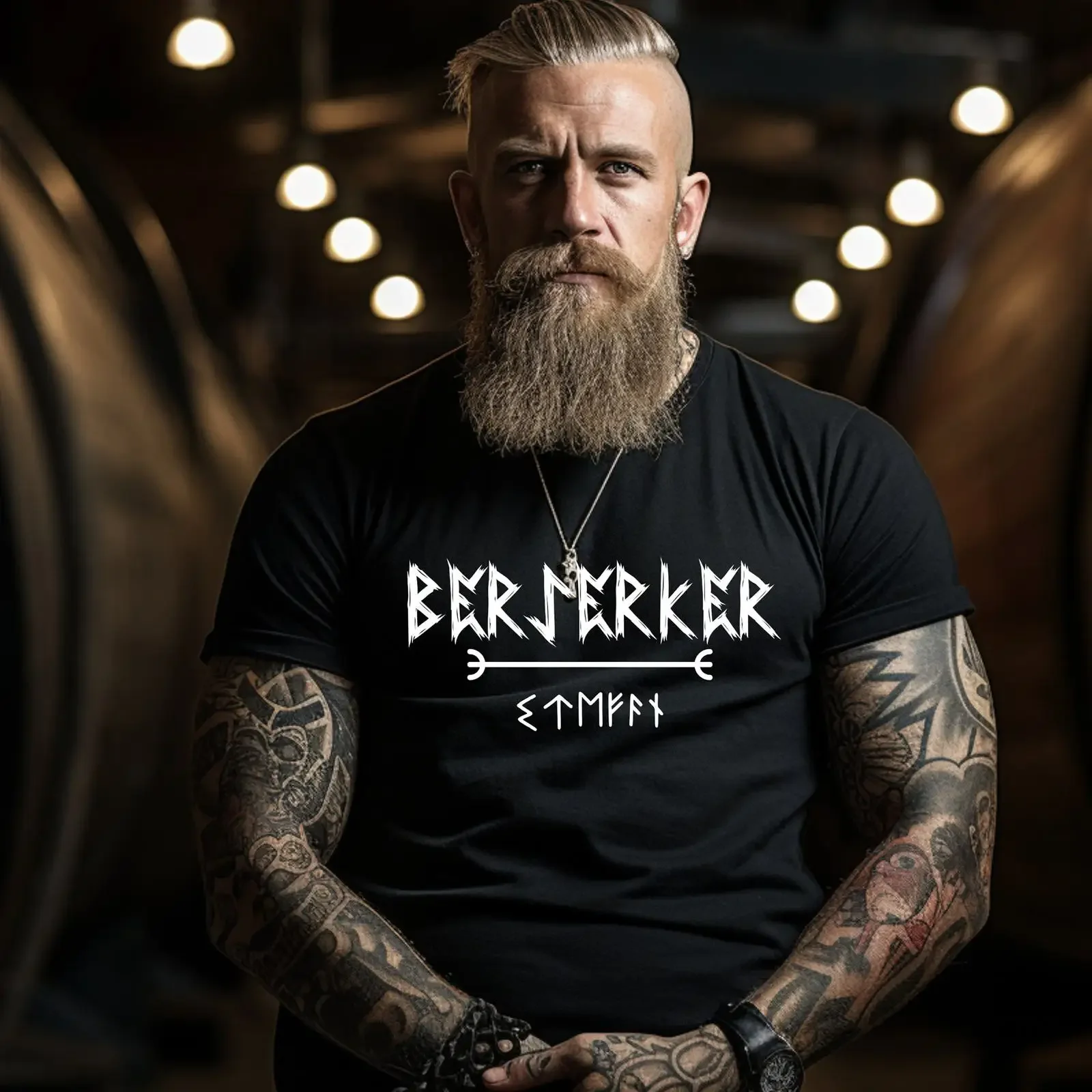 YOUR NAME in runes up to size 5XL on a BERSERKER T shirt Personalizable Men's  vintage Washed fashion Slightly Stretched
