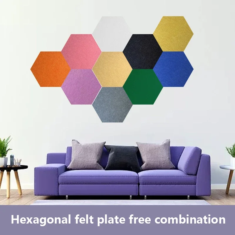 Creative Felt Wall Stickers Hexagonal Decorative Decal Board Message Board Multi-coloured Home Background DecorationWallStickers