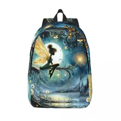 Custom Tinker Bell Canvas Backpack Women Men Casual Bookbag for College School Bags