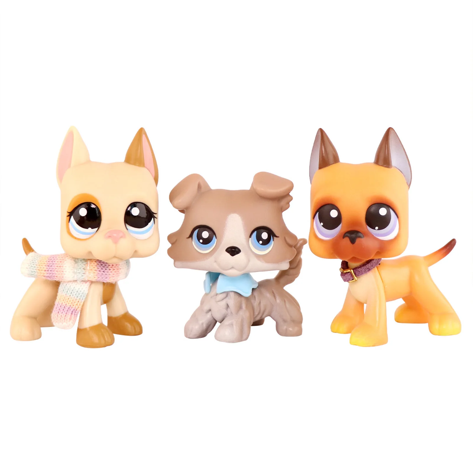 

3 pcs Minilpsshop Shop Bobble Head Toys Great Dane #1647 #244 and Collie #67 Christmas Gifts for Boys and Girls for lps