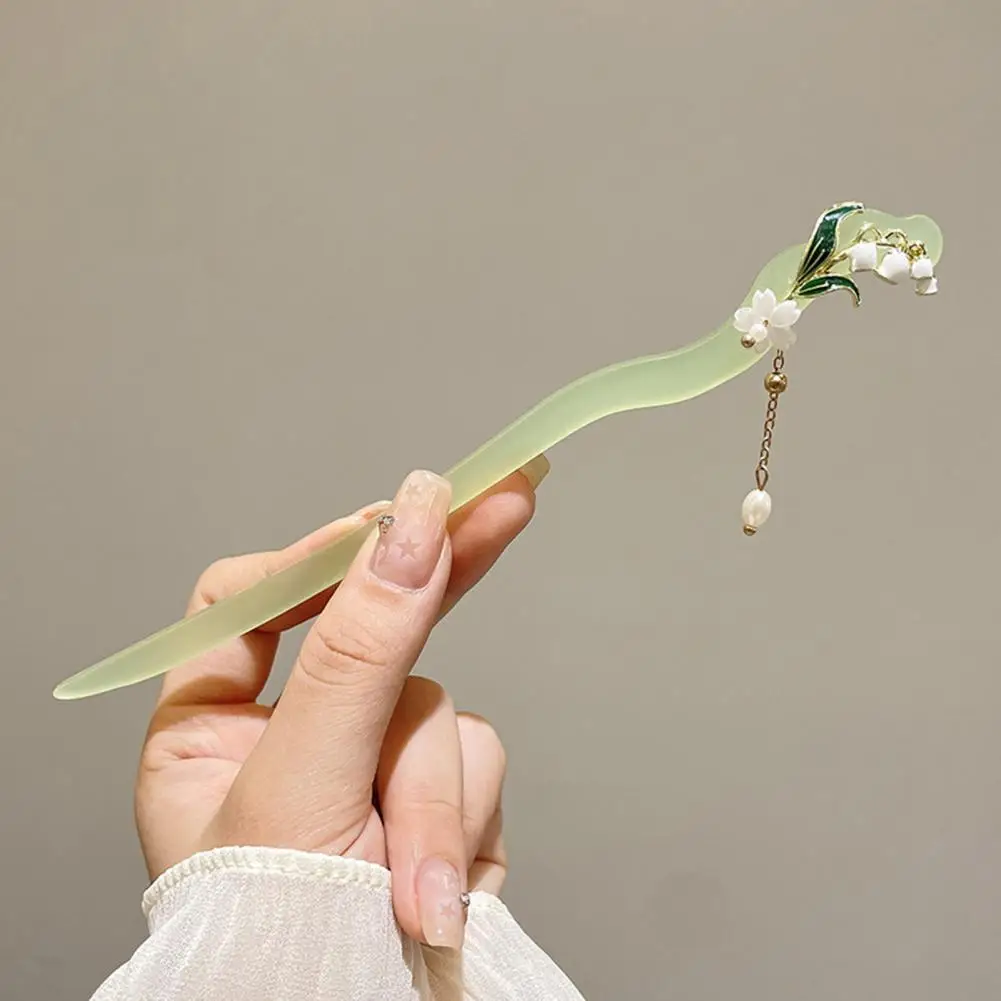 Chinese Style Hair Stick Flower Decor Hair Chopstick Long Hairs Updo Hair Stick Elegant Accessory Fringed Hairpin Закладка 머리핀