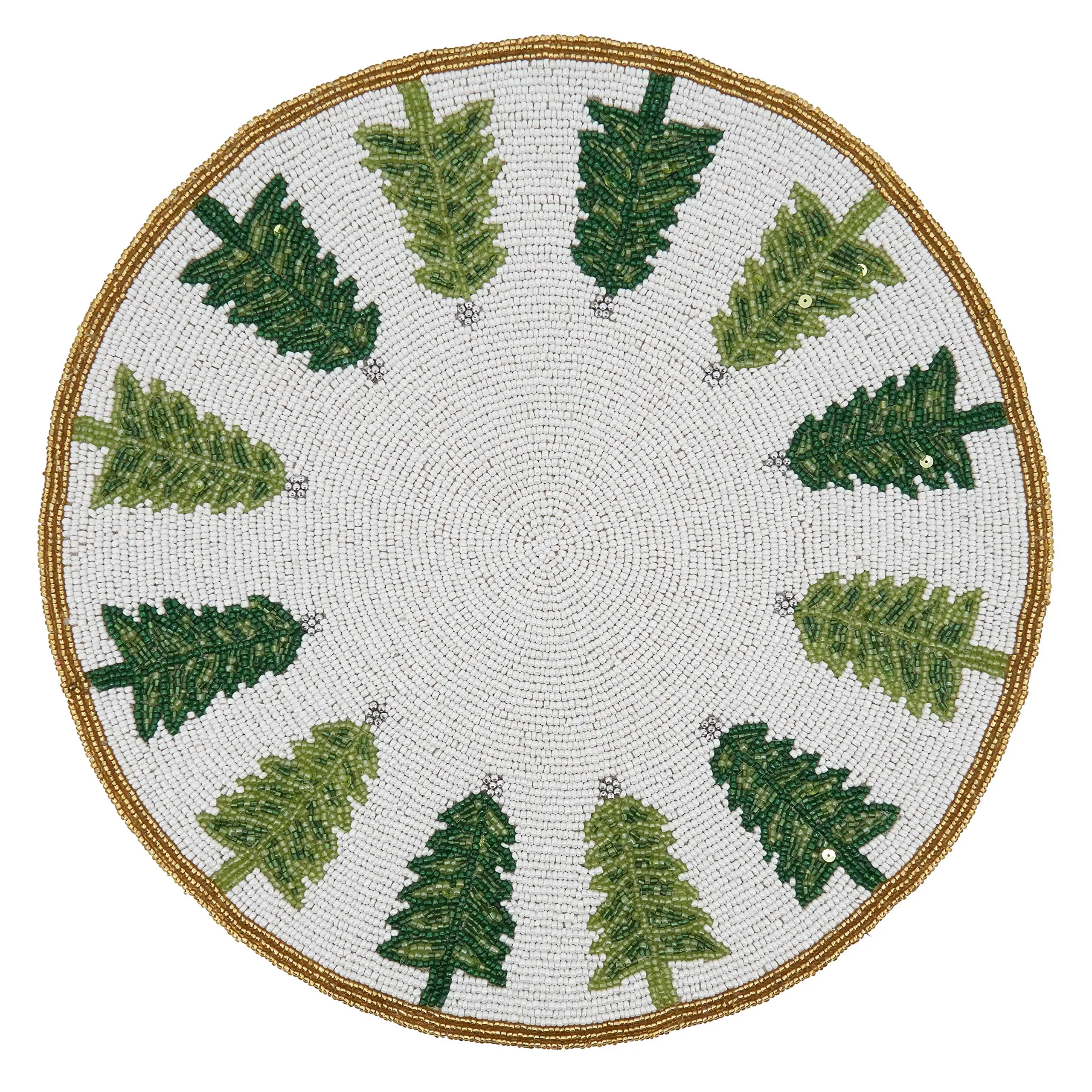 Beaded Christmas Trees Placemats (Set of 4)