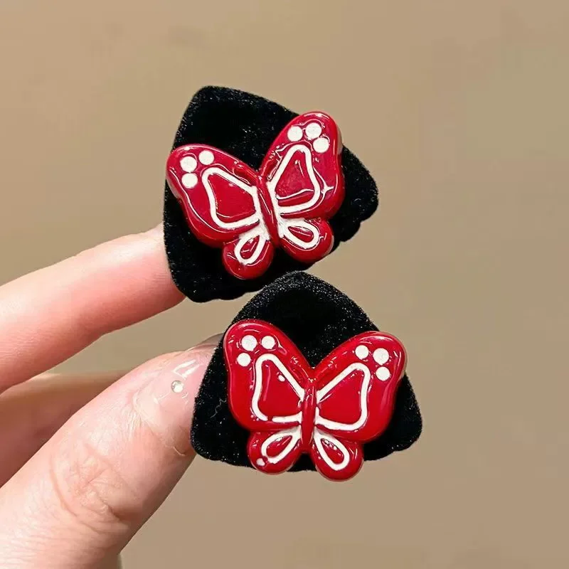 2 Stück Mädchen kleine Dreieck süße Katze herzförmige Stern Haarspangen Creaseless Styling Klaue Clips für Kinder Haarschmuck Geschenk – Detail 11