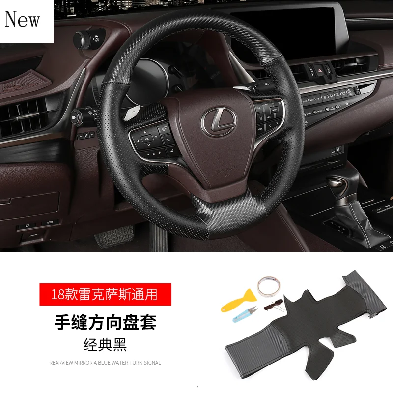 For Lexus Es200 Es260 Es300h 2018\ 2020 High-quality Hand-Stitched Leather Car Steering Wheel Cover Set Car Accessories