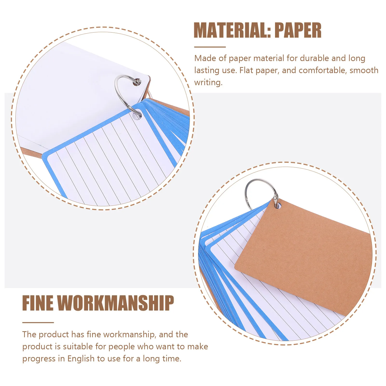 2 Books Blank Index Cards with Ring Lined Multi Color DIY Note Cards for Planning Message Supplies Flashcards Flashcards