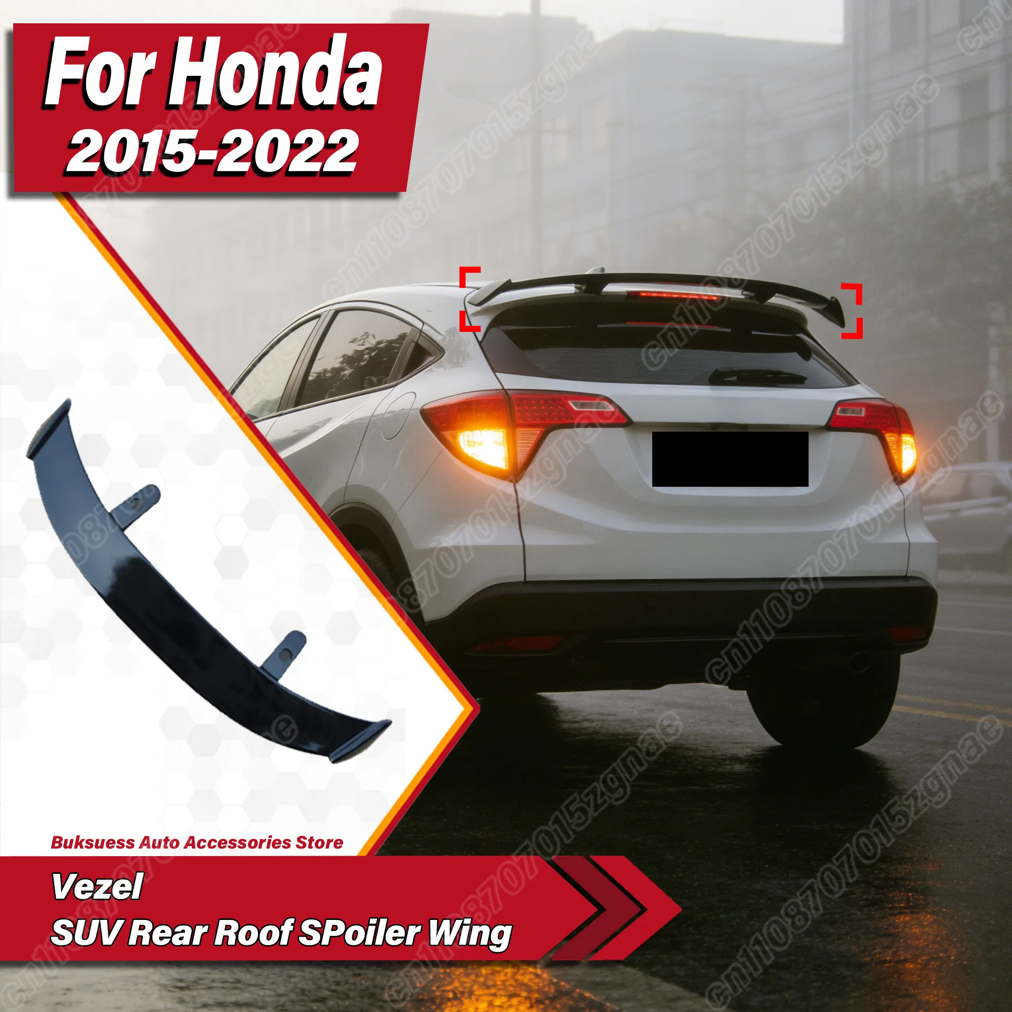 

For Honda Vezel 2015 2016 2017 2018 2019 2020 2021 2022 Car Rear Roof Spoiler Wing Splitter Body Decoration Modification Kit