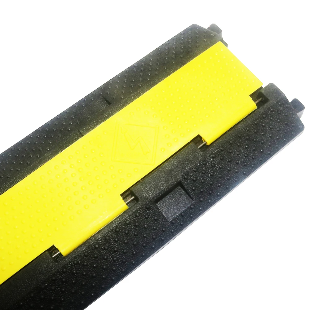 Cable Protector Ramp Wire Cable Cover Cord Guard  Channels Rubber + PVC 11000LBS Speed Bump Parking Lots Driveway Traffic