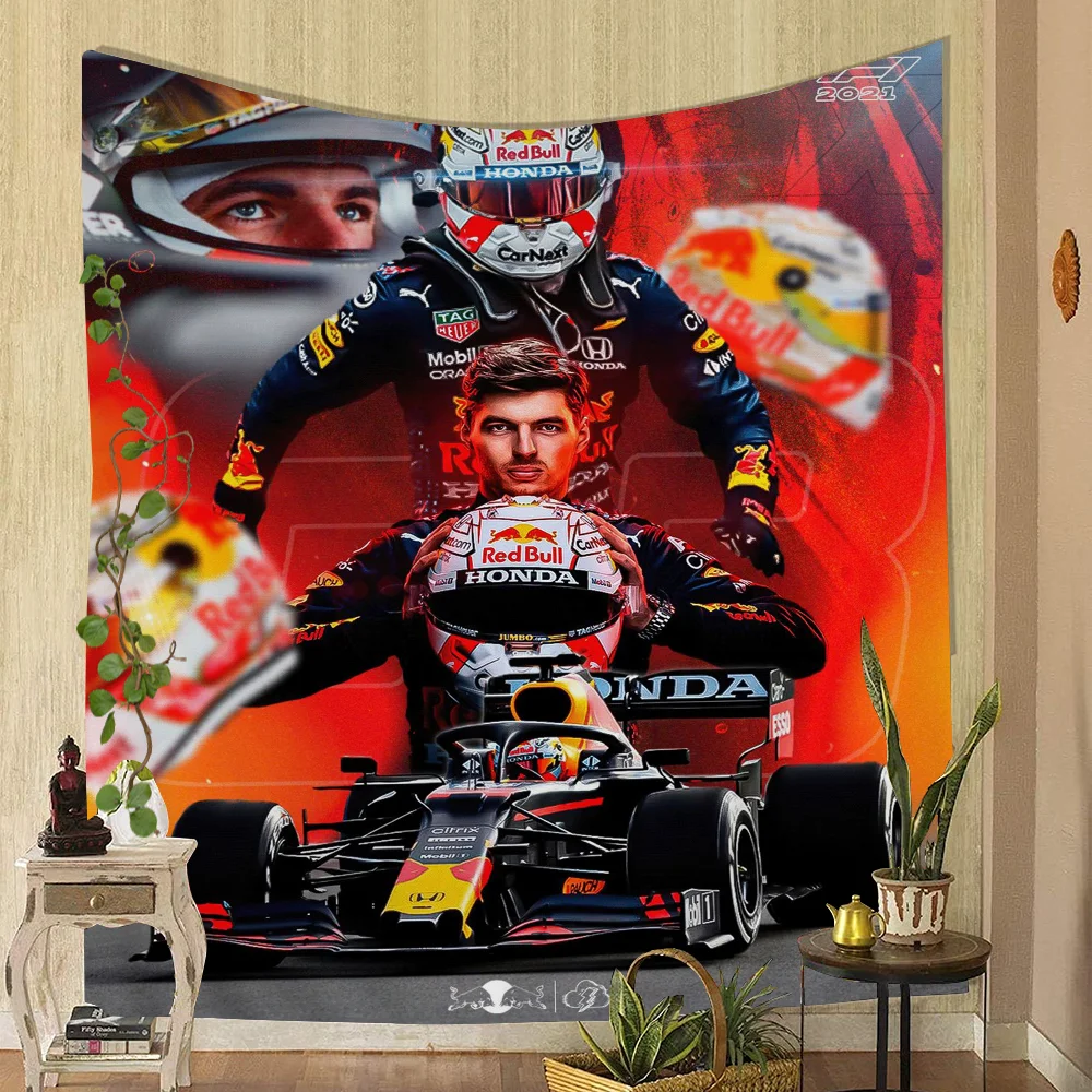 نسيج F1 Formula 1 Racer Legend - سجاد حائط على شكل زهرة الهبي على شكل أنمي، ديكور غرفة النوم، ديكور منزلي معلق على الحائط لغرفة النوم