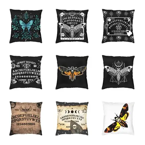 Bedroom Decor Modern Gothic Witch Mystic Witchcraft Cushion Sofa Square Pillowcase Mystical Moon Moth