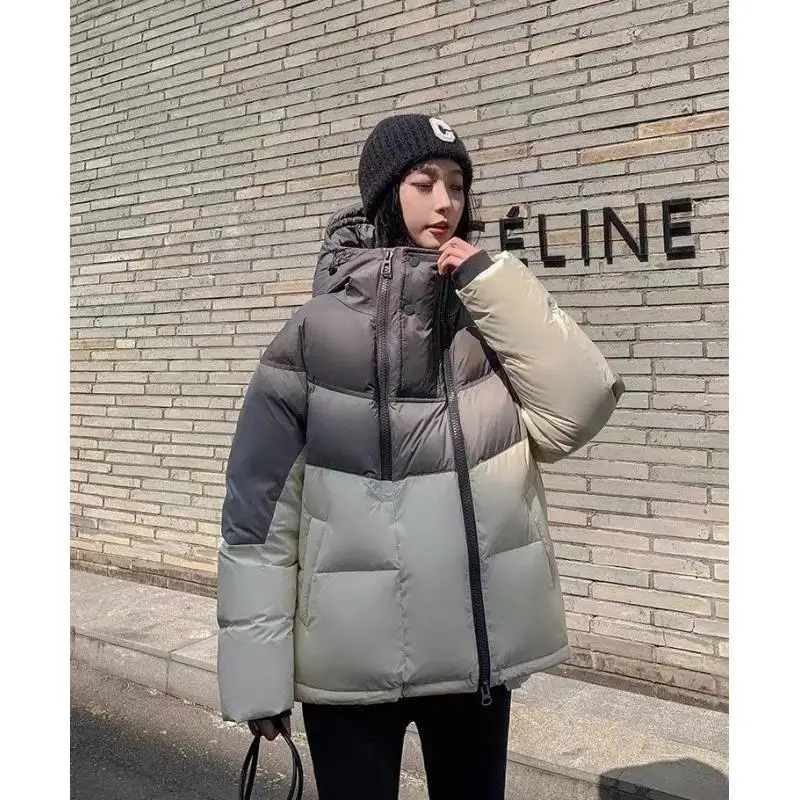 Color Blocked Down Jacket Women Winter 2024 Luxurious And Stylish Look Small Stylish Lightweight Trendy Coat