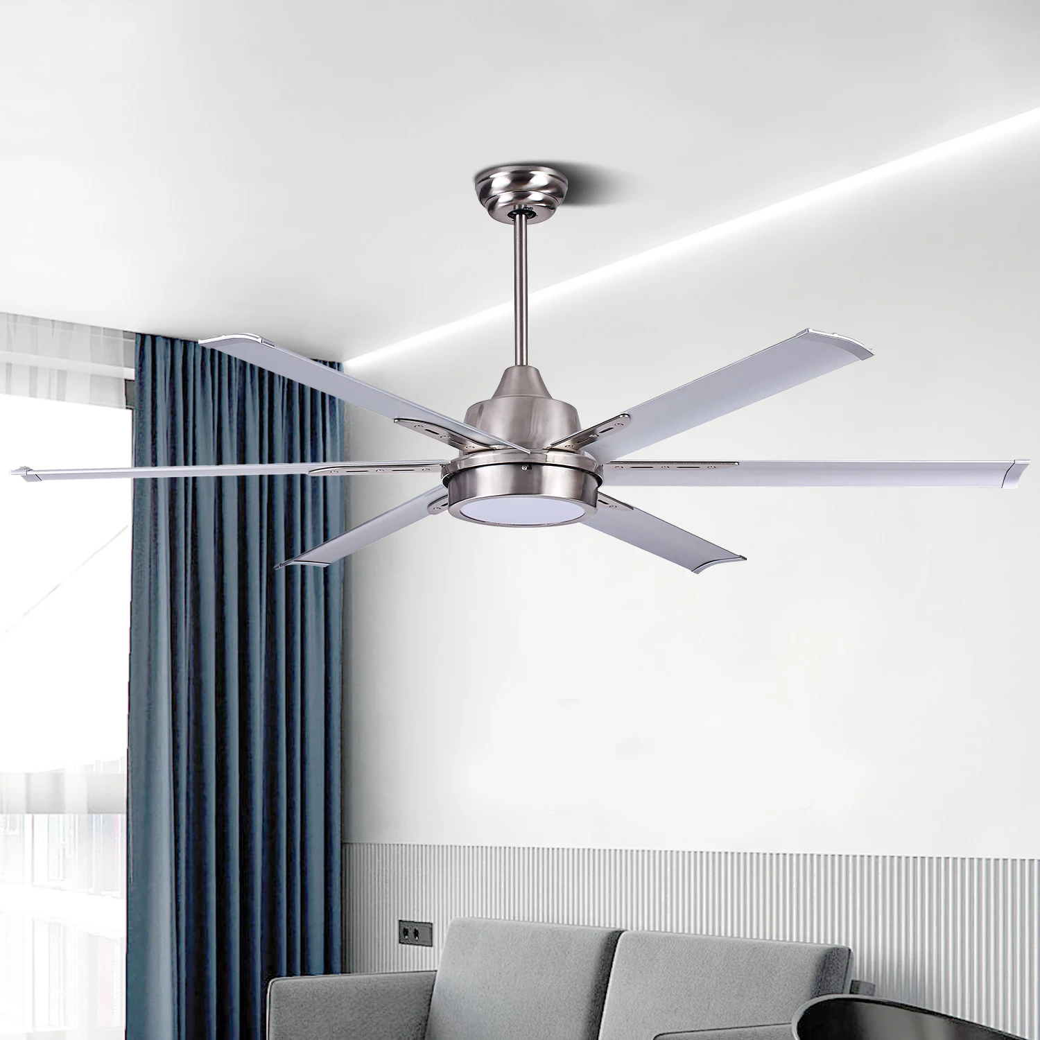 Ceiling Fan 60 Inch Industrial - Industrial Large Aluminum 60 Inch Metal
