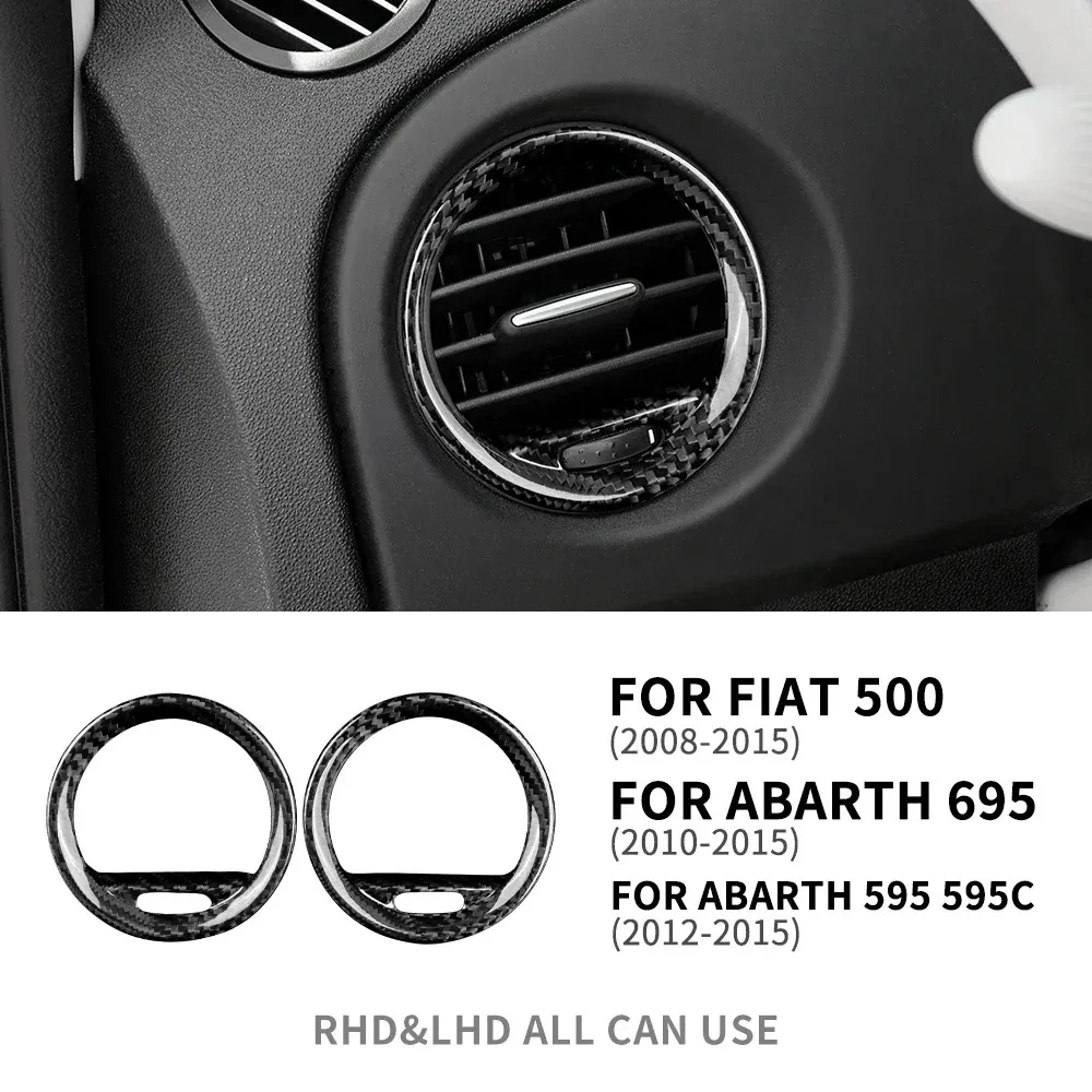 

For Abarth 595 695 2016 2017 2018 2019 2020 2021-2024 For Fiat 500 Car Air Outlet Carbon Fiber Sticker Interior accessories