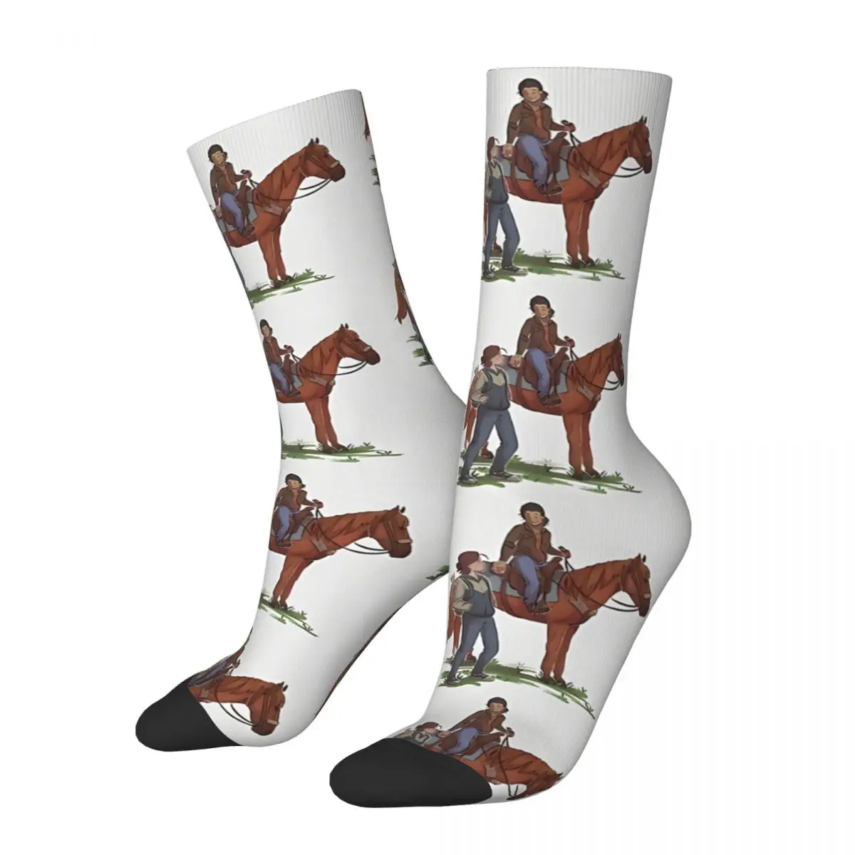 

Ellie And Dina's Riding A Horse TV Play The Last Of Us Unisex Winter Socks Running Happy Socks Street Style Crazy Sock