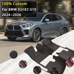 Car Floor Mats For BMW X2 iX2 sDrive20i U10 2024 2025 2026 5seat Waterproof Pads Foot Carpets Floor Covers Auto Accessories