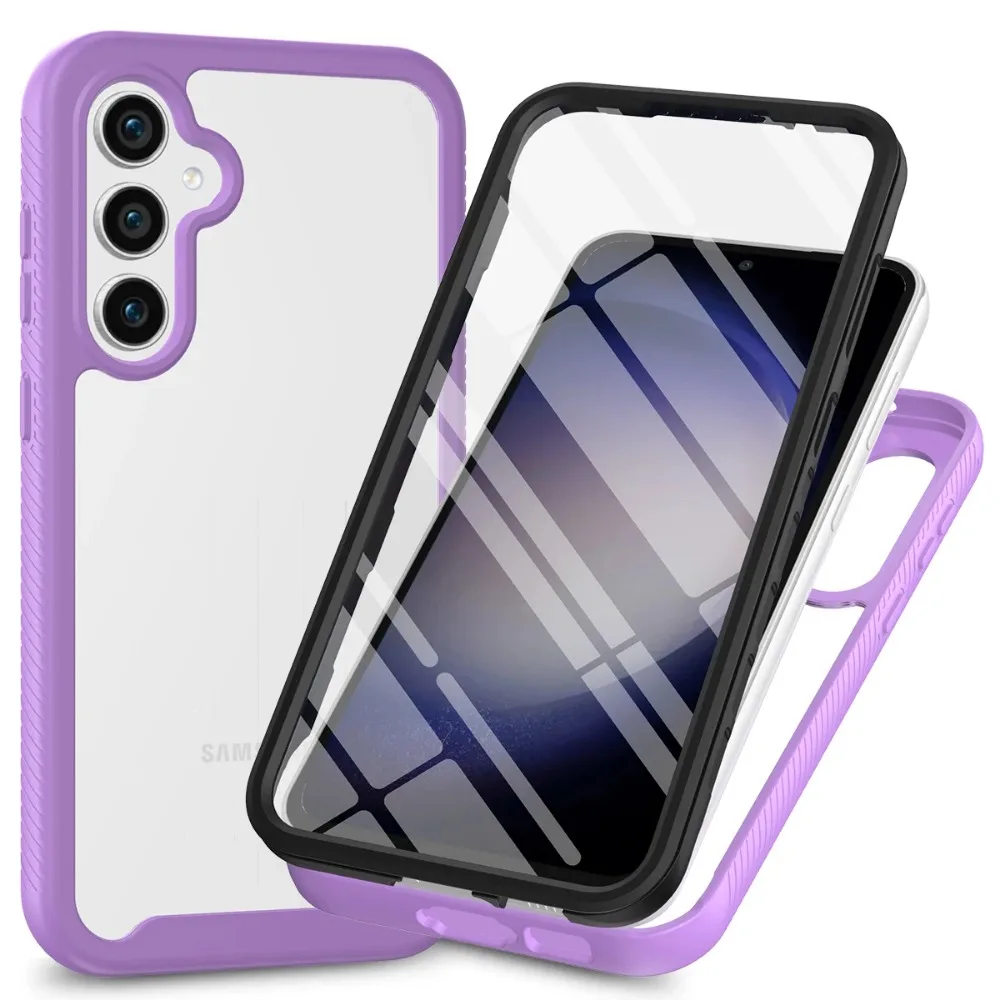 

Transparent Shockproof Armor Phone Case for Samsung Galaxy A56 A36 A26 A16 A55 A35 A25 A15 A05S with PET Screen Protection Cover