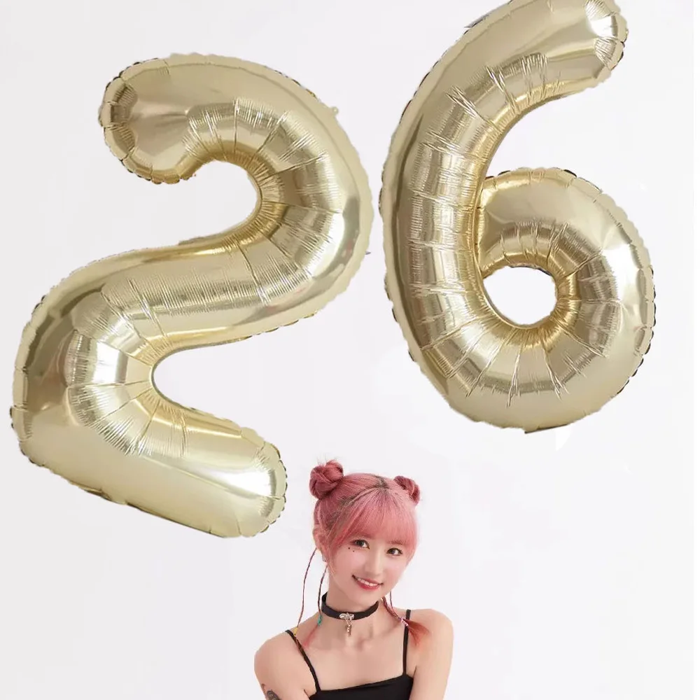 1 Stück 40 Zoll großer weißgoldener hellgoldener Folienballon mit Zahlen für Mädchengeburtstage, Helium-Ballon mit großen Zahlen 0-9 zur Dekoration – Detail 8