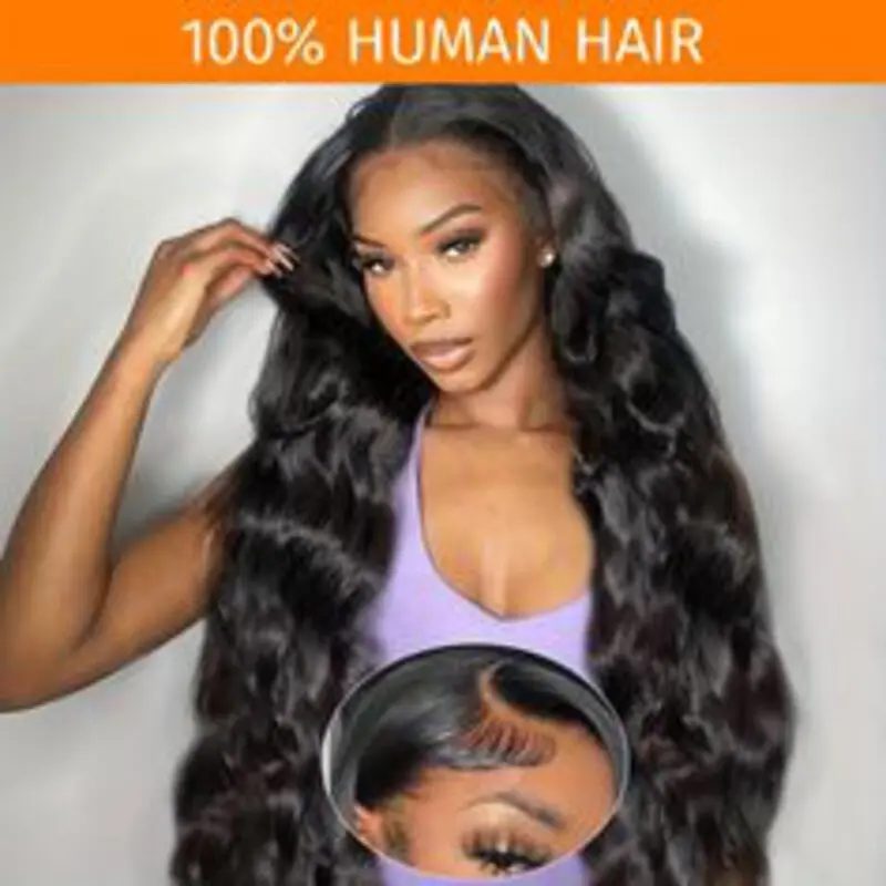 180% Density Body Wave Remy Human Hair Wigs 13x4 Transparent Lace Front Brazilian Pre Plucked With Baby Hair Natural Color