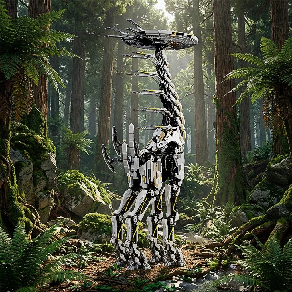 Klemmbausteine Dawned Horizon Langhalsiges Tier Baustein-Set Riesige Version Giraffe Spiel-Sammlung Montagemodell Bausteine Desktop-Dekoration Kreatives Spielzeug Erwachsenen-Geschenk 8016 Teile – Detail 7