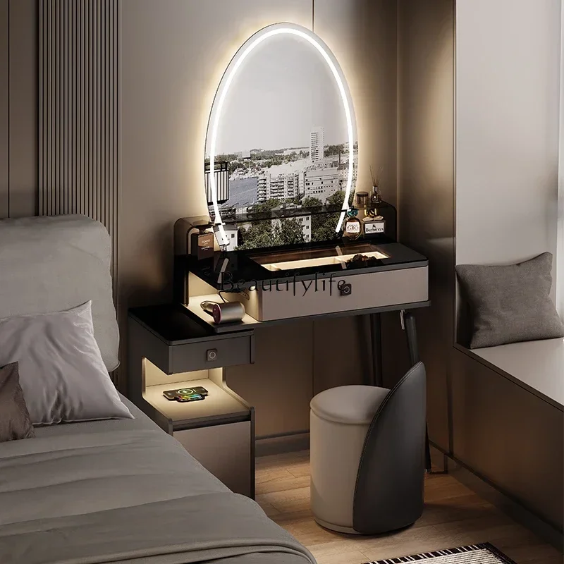 

45Ljy Italian dresser bedside table integrated bedroom smart makeup table storage