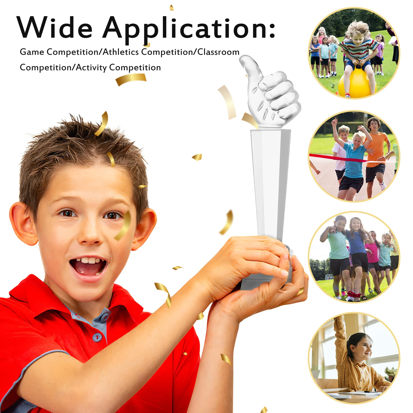 Glass Thumbs Up Trophy Crystal Award for Students Teachers Sports Talent Shows Winning Recognition Gift Glass Award Medals
