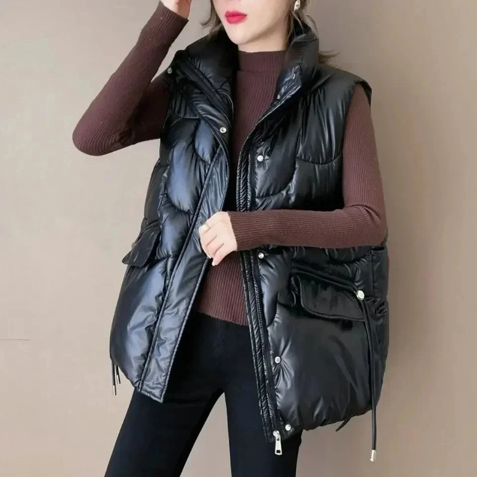 2023 New Down Cotton Vest for Women Autumn Winter Lightweight Vest Casual Loose Jackets Coats Women Fashion Sleeveless Parkas