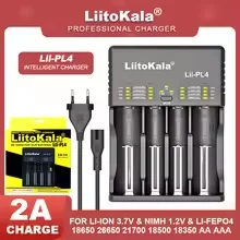 

Liitokala Lii-PL4 для 3,7 В 18650 18350 18500 21700 20700B 20700 14500 26650 1,2 В AA AAA NiMH зарядное устройство для литиевых батарей