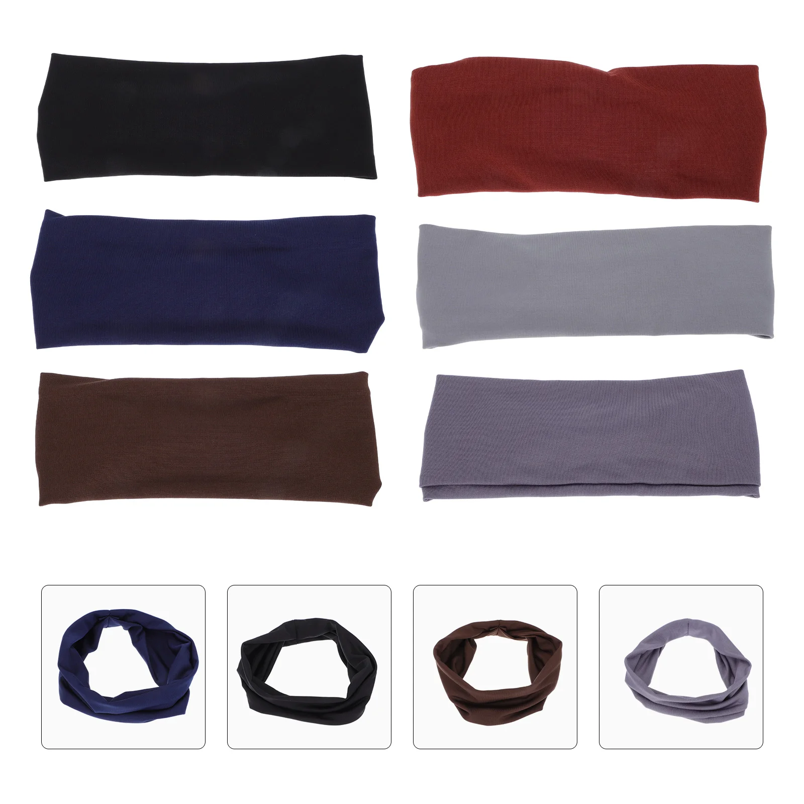 6 Pcs Sports Headband Simple Headbands Accessories Yoga Fashion Breathable Use Hair Milk Silk Moisture-wicking