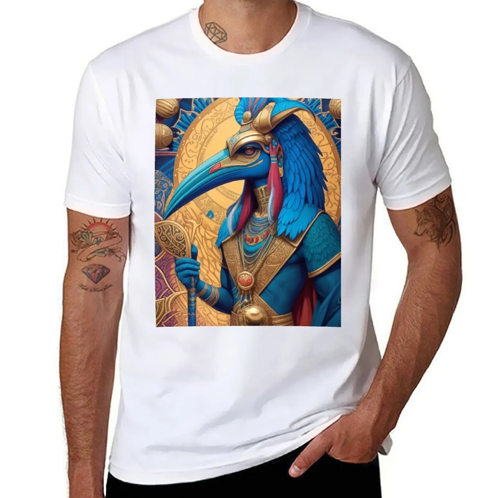 

Thoth - Egyptian God of Magic and Knowledge - The Ibis God - Egyptian Deity T-Shirt cotton tshirt 100% T-Shirt