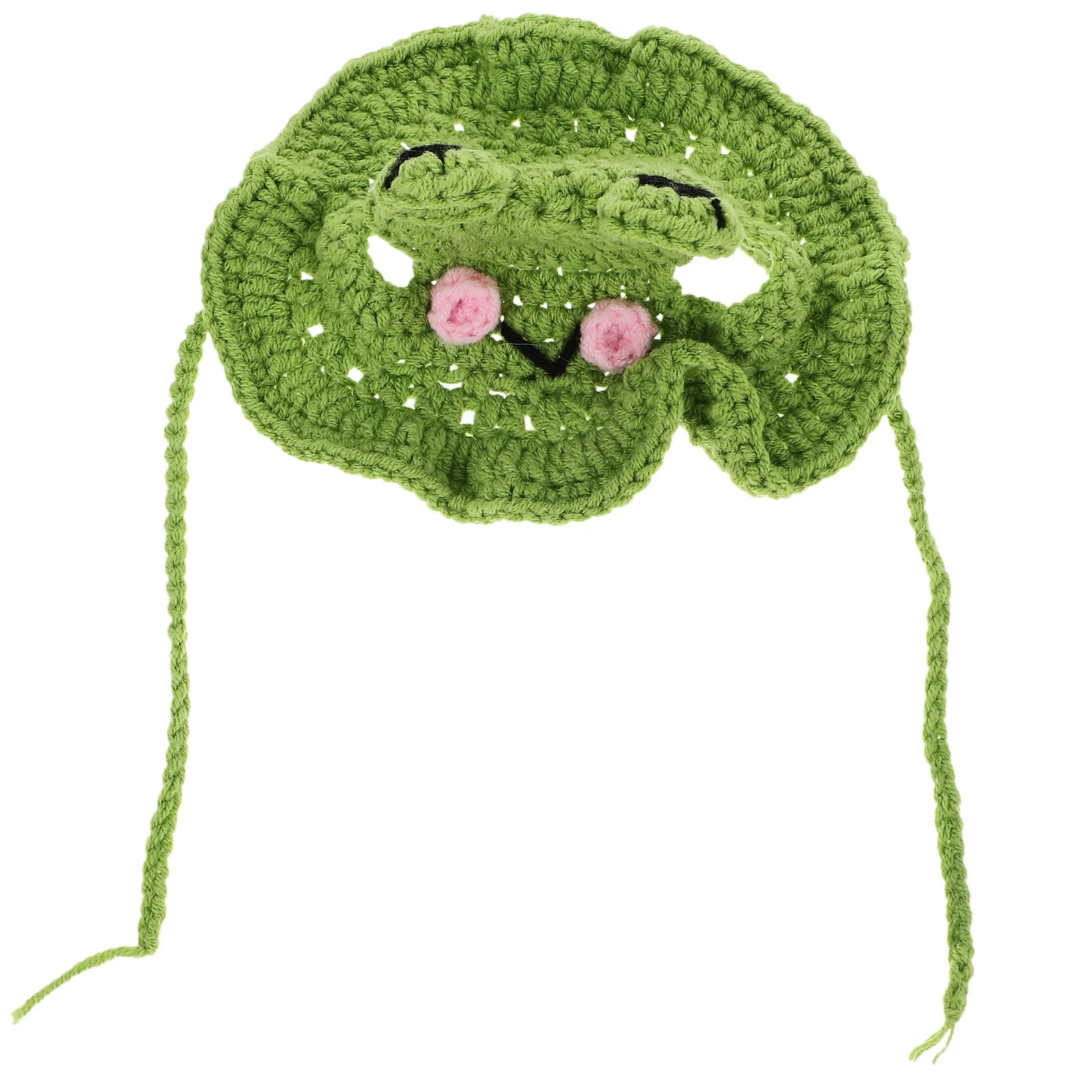 

Frog Hat for Pet Cat Dog Knitted Woolen Yarn Cap Cute Cartoon Style Soft Comfortable Lightweight Animal Headdress for Parties