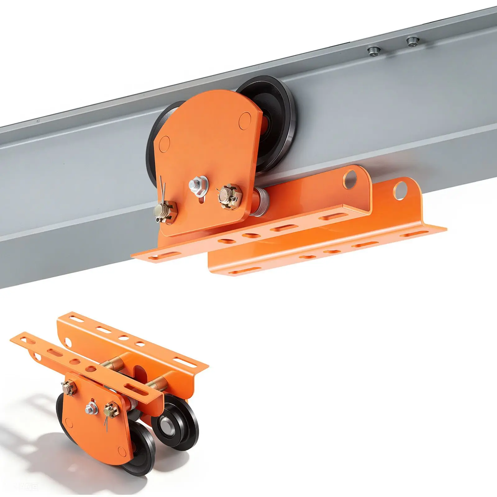Electric Hoist Manual Trolley, 2200 lbs/1 Ton Load for PA600 PA700 PA800 PA900 PA1000, Push Beam with Dual Wheels, 2.68
