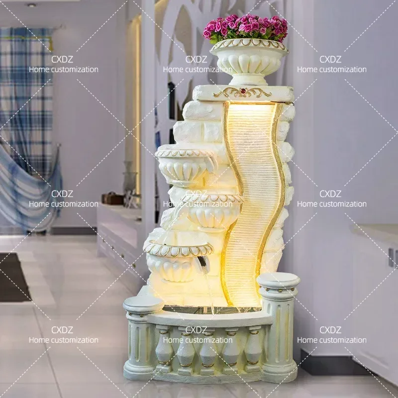 Large Tiered Water Fountain Fish Pond Indoor Outdoor Home Garden Office Entrance Decor Creative Water Feature Ornament