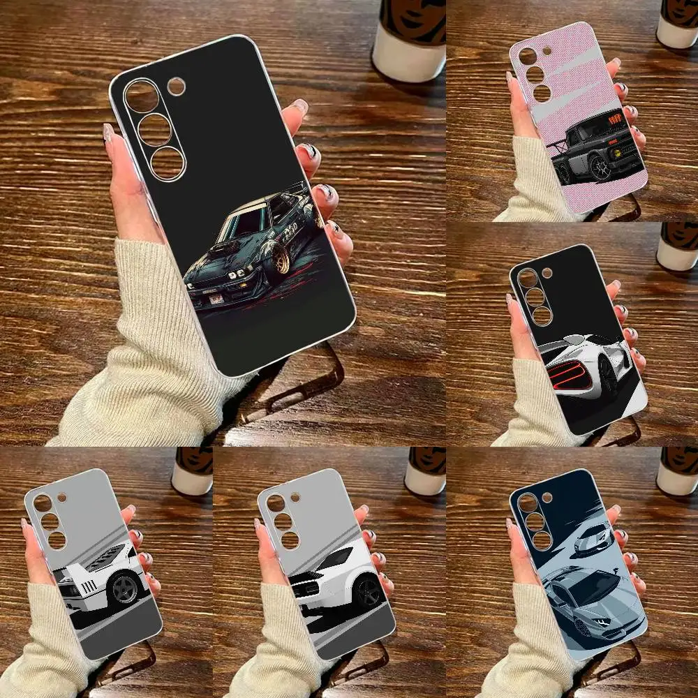 Car Cool Sport Transparent Shockproof Phone Case For Samsung GalaxyA13,21s,21,22,31,32,41,52,53,71,72,73 BNM