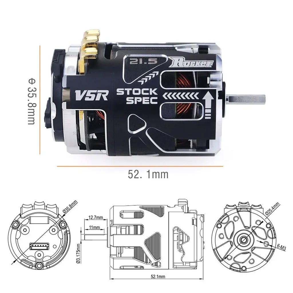 Motor sem escova 540 com 160A ESC, adequado para controle remoto 4WD, veículo plástico, estilo de bateria 1-10, carro de controle de rádio