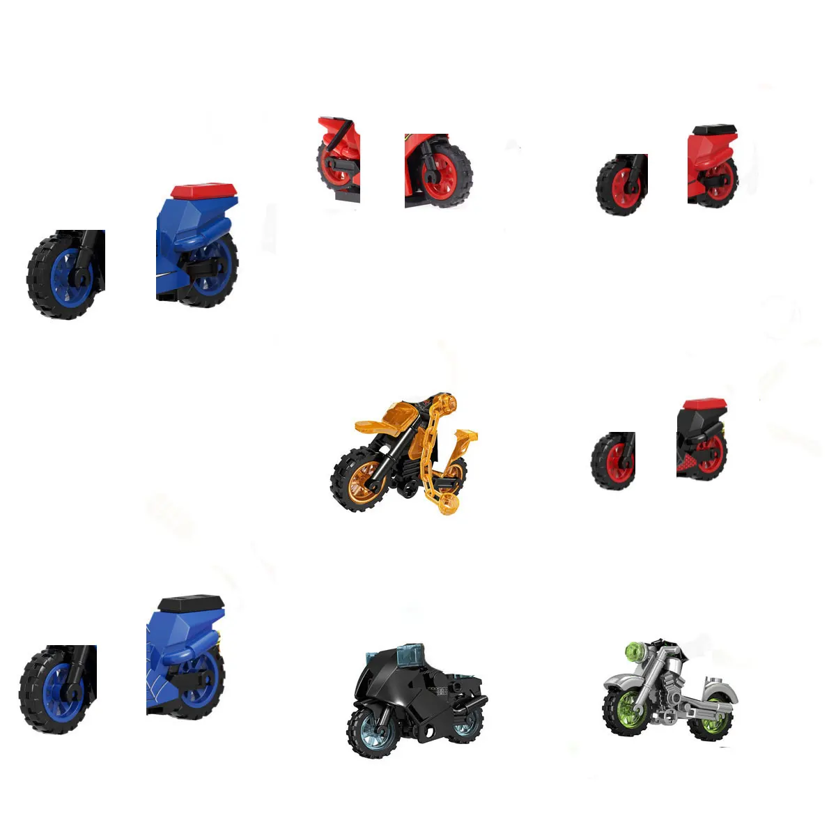 TP1030 KF1378 Popular Movie Mini Assembled Building Block Action Figures Plastic Kid's Educational Toy With Motorcycle