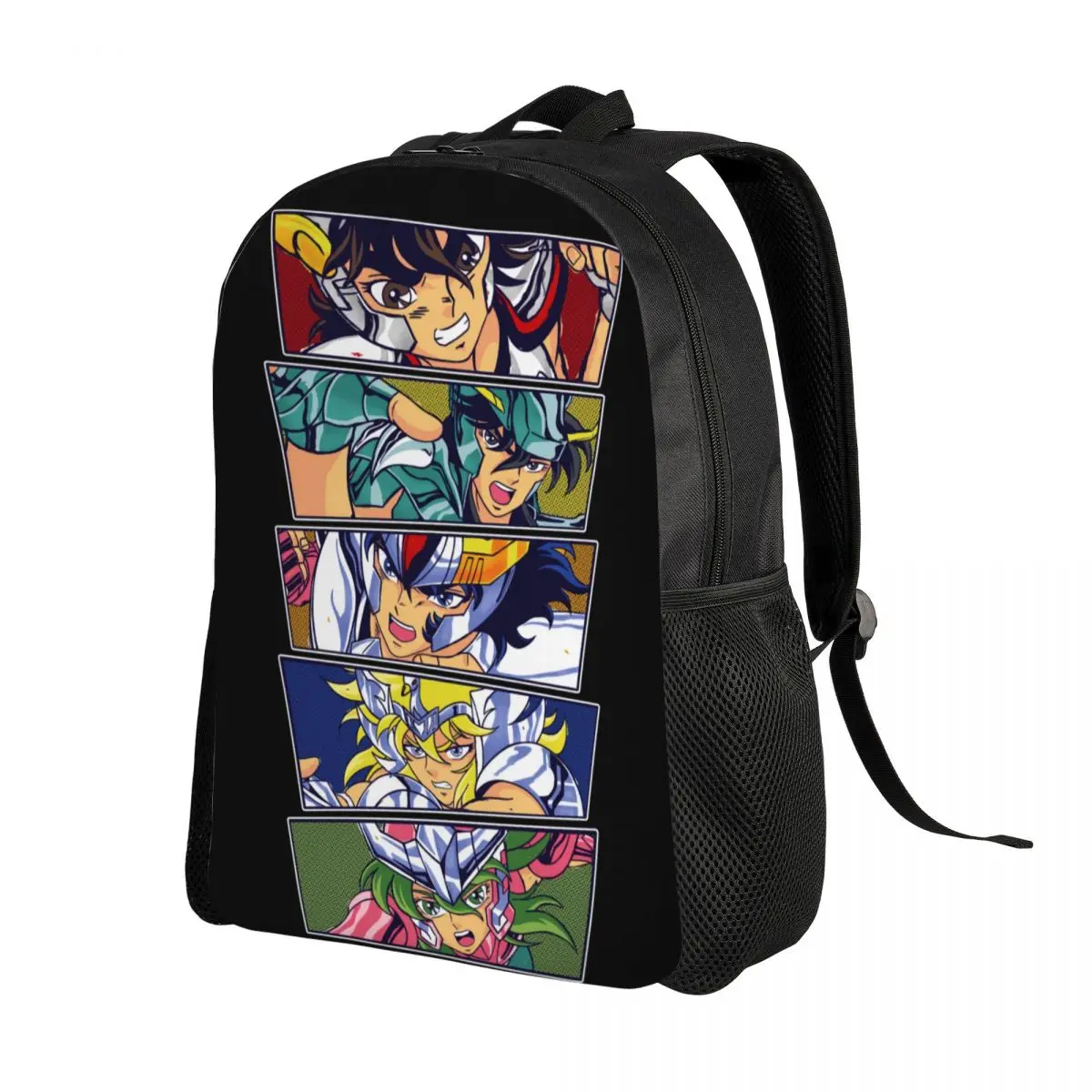 Custom Saint Seiya Laptop Backpack Women Men Basic Bookbag for School College Students Knights Of The Zodiac Cartoon Manga Bags