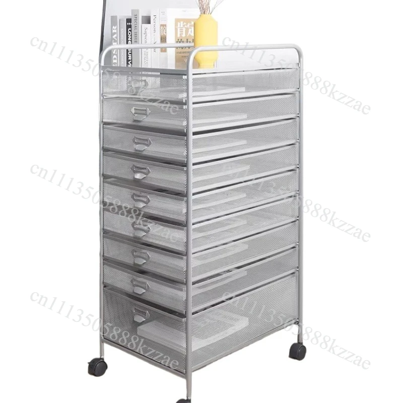 Industrial Style Office File Cart Under Desk Storage Cabinet for A4 A3 Documents MultiLayer Metal Drawer Organizer Filing System
