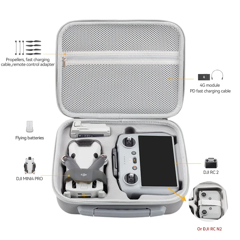 Shoulder Bag for DJI Mini 4 Pro Storage Case Drones Accessories Handbag DJI Mini 4 Pro Suitcase Hardshell Anti-fall Carrying Box