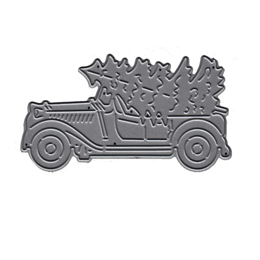 Truck Carriage Christmas Tree Die Metal Cutting Dies Stencil for DIY Scrapbooking Album Embossing Paper Card Decorative Template