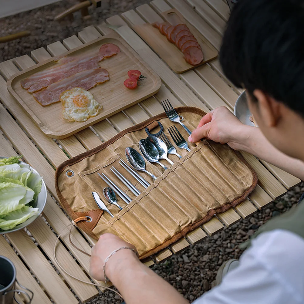 

Stainless Steel Set Portable Camping Travel Utensils Durable Anti Stainless Steel Camp Utensils Rust For Hiking Picnic BBQ