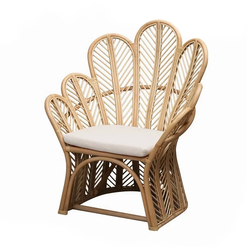 Rattan chair natural Indonesian Japanese chair Nordic ins B & B balcony simple casual handmade furniture