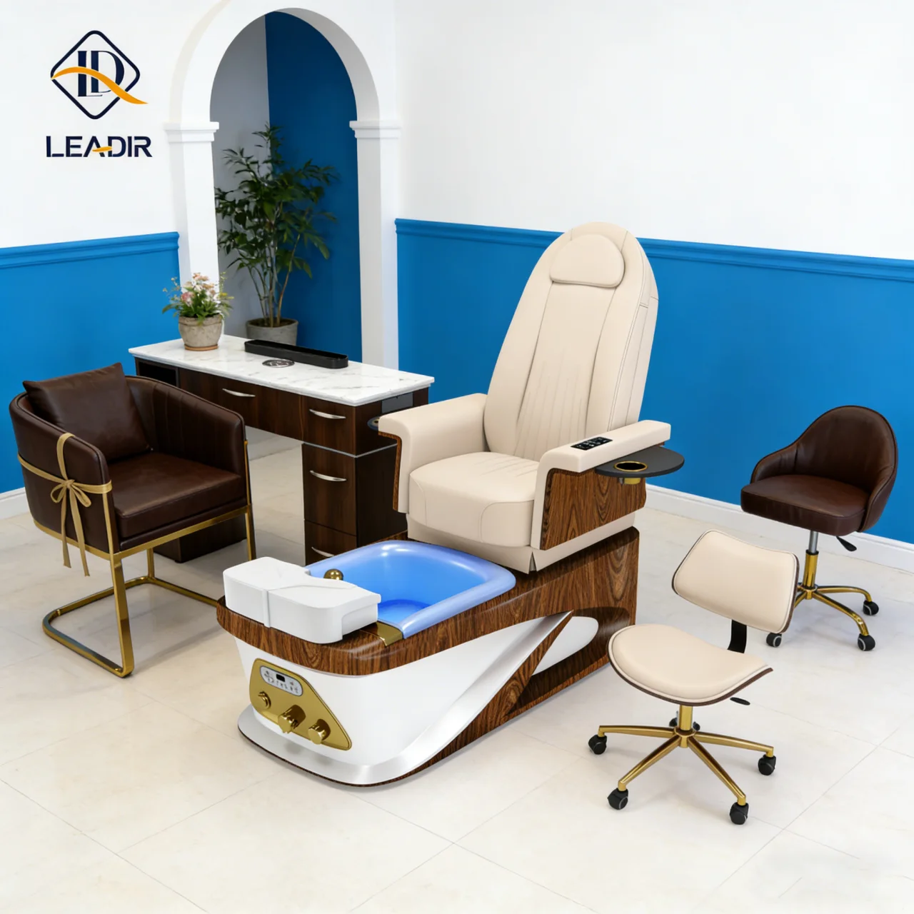 

Modern Professional Foot Spa Massage Manicure Electric Masajet Pedicure Chair for Nail Salon With Powerful Pumb