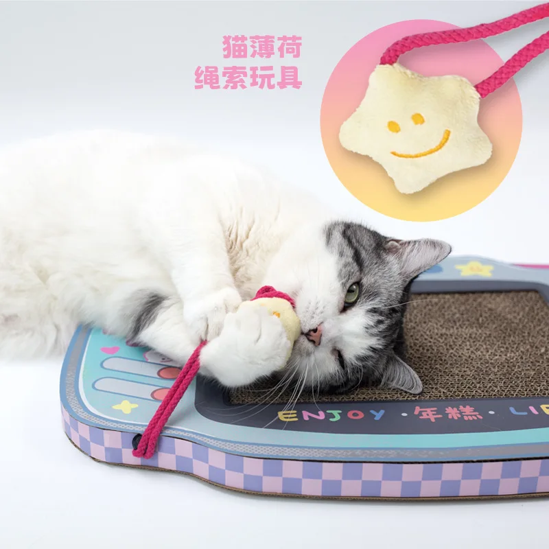 

Scratching Board for Cat Game Console, Corrugated Cardboard, Wear-Resistant, Catnip Pet Toy
