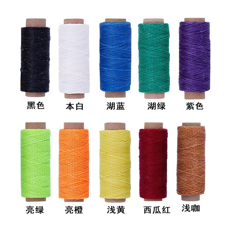 50M Leather Sewing Flat Waxed Thread String Polyester Cord Craft Stitching Bag Bookbinding Sail Bracelet Braid Jewelry Tool