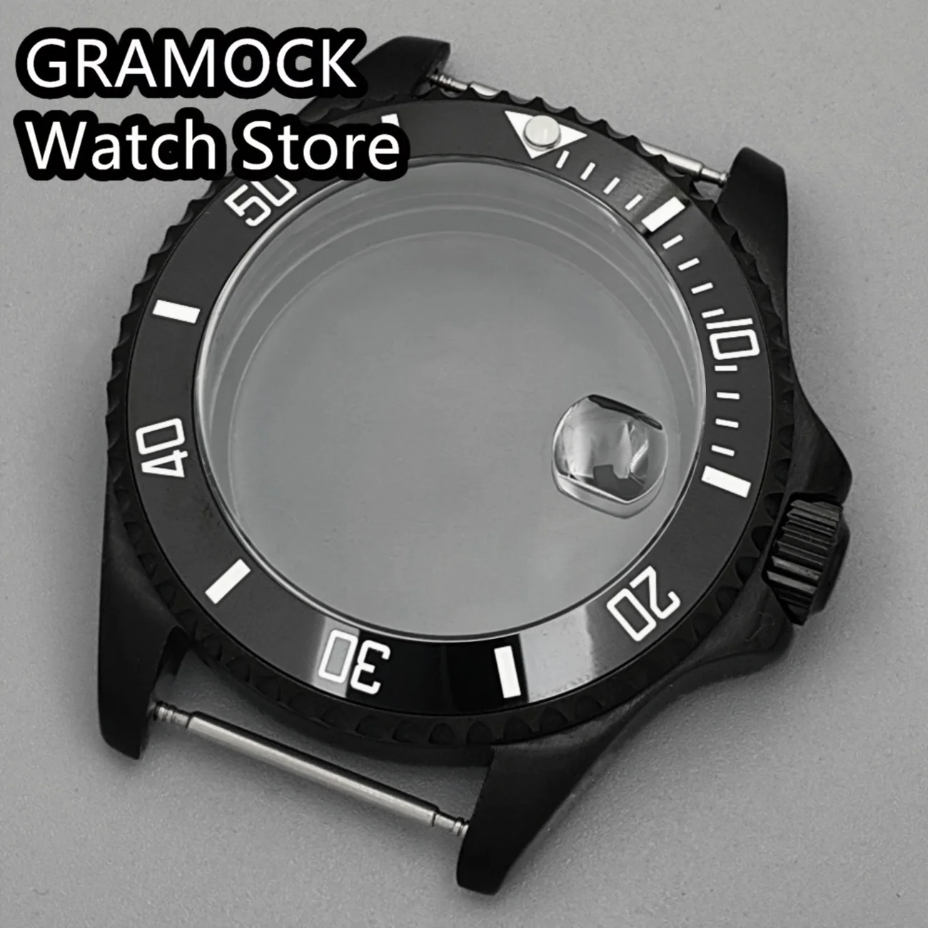 

Корпус для часов GRAMOCK NH34 NH35 NH36 ETA2824 PT5000 Miyota8215 DG2813, 43 мм, стальной, для дайвинга, черный, SUB-стиль, с вращающимся безелем и завинчивающейся заводной головкой