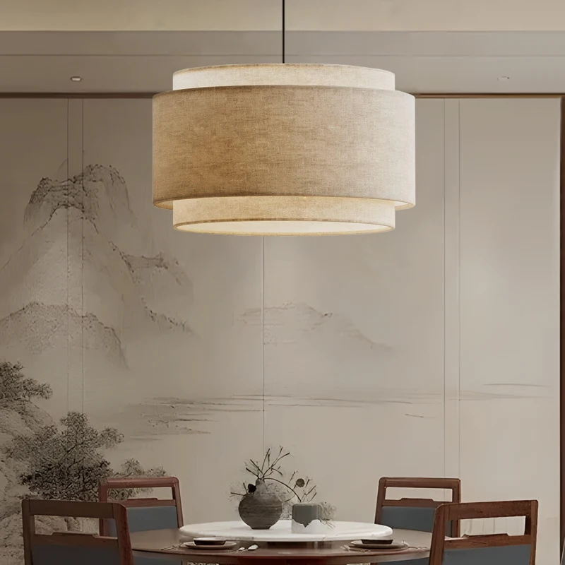 Round Fabric pendant lights Nordic cloth Chandelier For bedroom living room Restaurant Dining Private Shop home decor luminaria