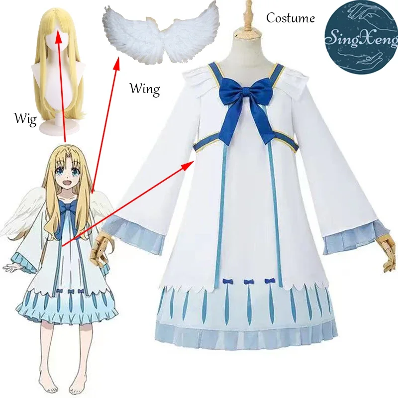 SingXeng Anime Shield Filo Fillo Philo Cosplay Costume Wing Wig Dress Lolita Dress Customize Halloween