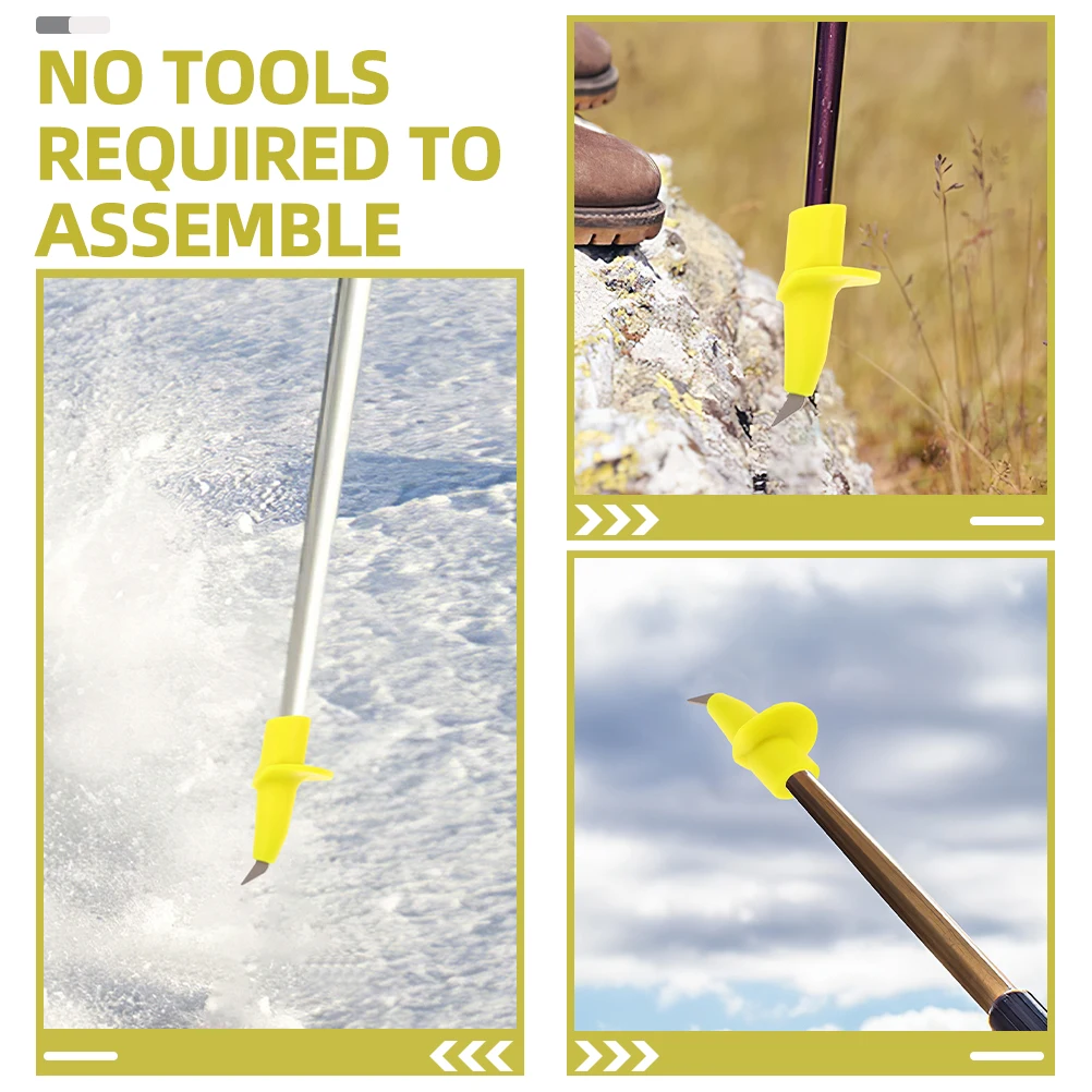 

4 Pcs Tungsten Steel Trekking Pole Tips Lightweight Hiking Walking Cane Replacement Ski Stick Non Crutch Tips