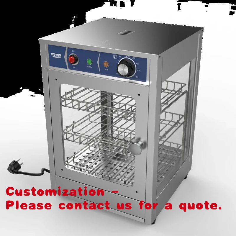 

Customize.Latest Products 525W Commercial Stainless Steel Glass Food Warmer Display Cabinet with Temperature Control